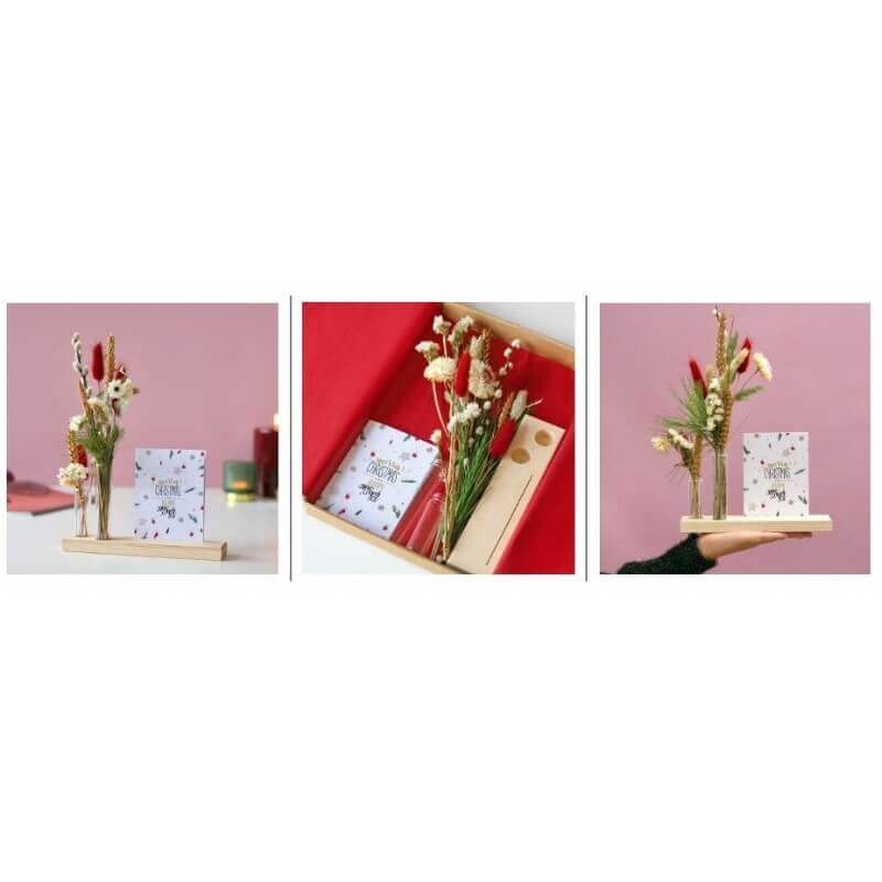 Droogbloemen op een standaard