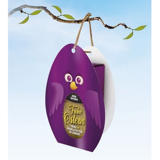 Vogelhuisje paasei met biologisch voer