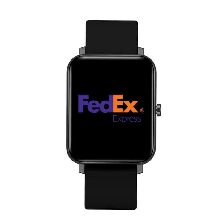 Smartwatch met je eigen logo op het scherm bij opstarten