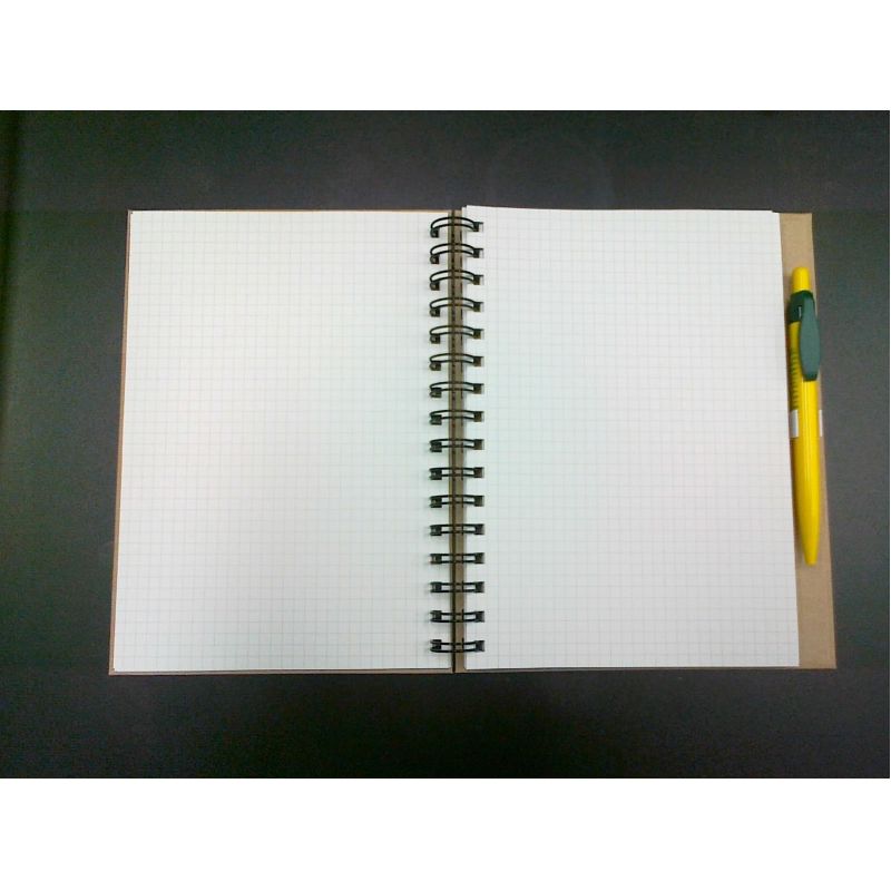 Gerecycleerde hardcover ringschrift A5 met gerecycleerde balpen