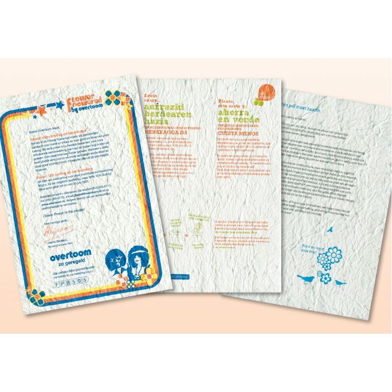 Briefpapier met bloemenzaadjes